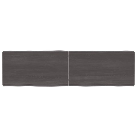 VidaXL Blat, ciemnobrązowy 180x50x(2-6)cm drewno z naturalną krawędzią