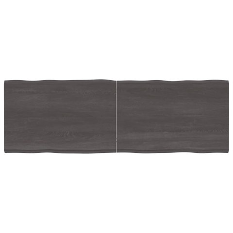 VidaXL Blat, ciemnobrązowy 180x60x(2-4)cm drewno z naturalną krawędzią