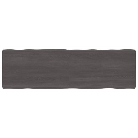 VidaXL Blat ciemnobrązowy 200x60x(2-4) cm drewno z naturalną krawędzią