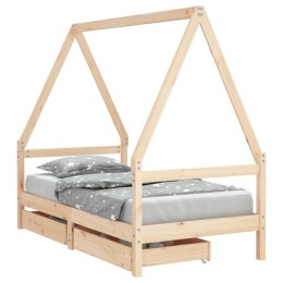 VidaXL Rama łóżka dziecięcego z szufladami, 80x160 cm, drewno sosnowe