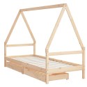 VidaXL Rama łóżka dziecięcego z szufladami, 80x200 cm, sosnowa