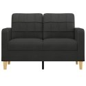 VidaXL Sofa 2-osobowa, czarna, 120 cm, tapicerowana tkaniną