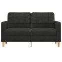 VidaXL Sofa 2-osobowa, czarna, 140 cm, tapicerowana tkaniną