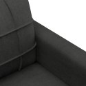 VidaXL Sofa 2-osobowa, czarna, 140 cm, tapicerowana tkaniną