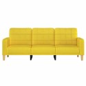 VidaXL Sofa 3-osobowa, jasnożółta, 180 cm, tapicerowana tkaniną