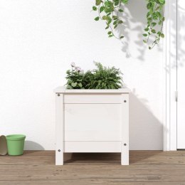 VidaXL Donica ogrodowa, biała, 40x40x39 cm, lite drewno sosnowe