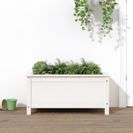 VidaXL Donica ogrodowa, biała, 82,5x40x39 cm, lite drewno sosnowe