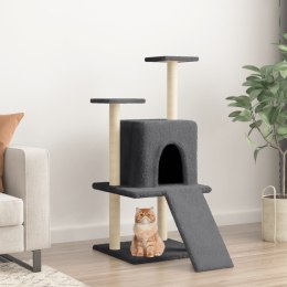 VidaXL Drapak dla kota, z sizalowymi słupkami, ciemnoszary, 110 cm