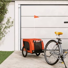 VidaXL Przyczepka rowerowa dla psa, pomarańczowo-czarna