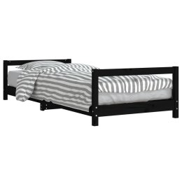 VidaXL Rama łóżka, czarna, 80x200 cm, lite drewno sosnowe