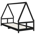 VidaXL Rama łóżka, czarna, 80x200 cm, lite drewno sosnowe