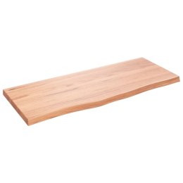 VidaXL Blat do stołu, jasnobrązowy, 100x40x(2-4)cm, lite drewno dębowe