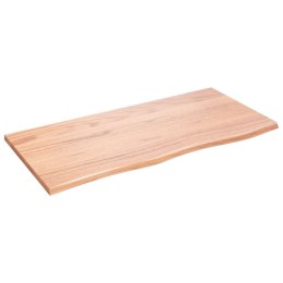 VidaXL Blat do stołu, jasnobrązowy, 100x50x2 cm, lite drewno dębowe