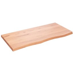 VidaXL Blat do stołu, jasnobrązowy, 100x50x(2-4)cm, lite drewno dębowe