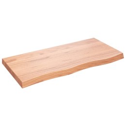 VidaXL Blat do stołu, jasnobrązowy, 100x50x(2-6)cm, lite drewno dębowe