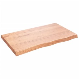 VidaXL Blat do stołu, jasnobrązowy, 100x60x(2-6)cm, lite drewno dębowe