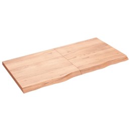 VidaXL Blat do stołu, jasnobrązowy, 120x60x(2-4)cm, lite drewno dębowe