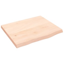 VidaXL Blat stołu, 60x50x(2-4) cm, surowe lite drewno dębowe