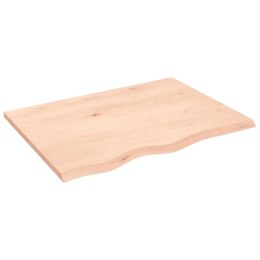 VidaXL Blat stołu, 80x60x2 cm, surowe drewno dębowe