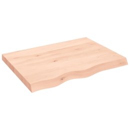 VidaXL Blat stołu, 80x60x6 cm, surowe drewno dębowe