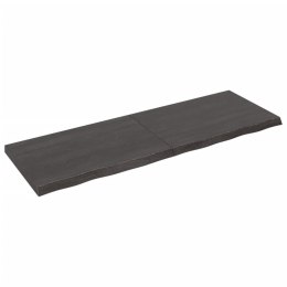 VidaXL Blat stołu, ciemnobrązowy, 180x60x(2-6) cm, lite drewno dębowe