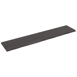 VidaXL Blat stołu, ciemnobrązowy, 200x40x(2-4) cm, lite drewno dębowe