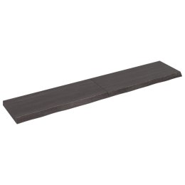 VidaXL Blat stołu, ciemnobrązowy, 200x40x(2-6) cm, lite drewno dębowe