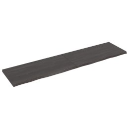 VidaXL Blat stołu, ciemnobrązowy, 200x50x(2-4) cm, lite drewno dębowe