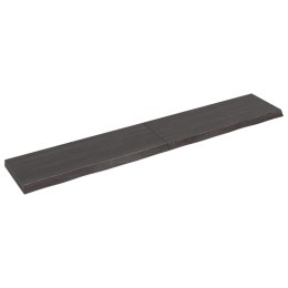 VidaXL Blat stołu, ciemnobrązowy, 220x40x(2-6) cm, lite drewno dębowe