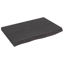 VidaXL Blat stołu, ciemnobrązowy, 60x40x(2-4) cm, lite drewno dębowe