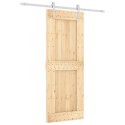 VidaXL Drzwi przesuwne z osprzętem, 80x210 cm, lite drewno sosnowe