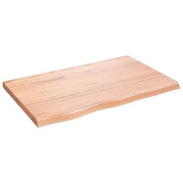 VidaXL Blat do łazienki, jasnobrązowy, 80x50x(2-4) cm, lite drewno