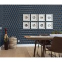 DUTCH WALLCOVERINGS Tapeta Geometric, niebiesko-złota