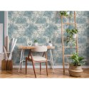 DUTCH WALLCOVERINGS Tapeta Tropical, beżowo-jasnoniebieska