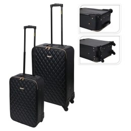 ProWorld Zestaw 2 pikowanych walizek, czarny