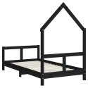 VidaXL Rama łóżka dziecięcego, czarna, 80x160 cm, drewno sosnowe