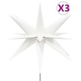 VidaXL Ozdoby świetlne LED z prętami, składane, 3 szt., białe, 35 cm
