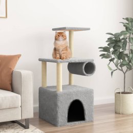 VidaXL Drapak dla kota, z sizalowymi słupkami, jasnoszary, 109,5 cm