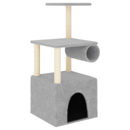 VidaXL Drapak dla kota, z sizalowymi słupkami, jasnoszary, 109,5 cm