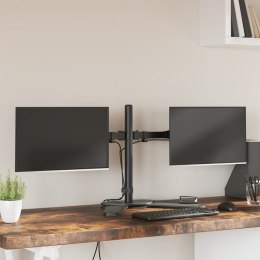VidaXL Stojak na dwa monitory, czarny, stalowy, VESA 75/100 mm