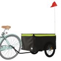 VidaXL Przyczepka rowerowa, czarno-zielona, 45 kg, żelazo