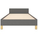 VidaXL Rama łóżka z zagłówkiem, ciemnoszara, 80x200 cm, obita tkaniną