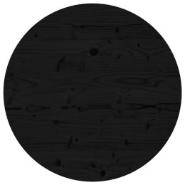VidaXL Blat do stołu, okrągły, czarny, Ø60x3 cm, lite drewno sosnowe