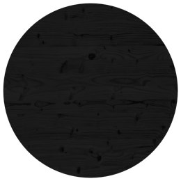 VidaXL Blat do stołu, okrągły, czarny, Ø80x3 cm, lite drewno sosnowe