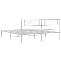 VidaXL Metalowa rama łóżka z wezgłowiem, biała, 183x213 cm