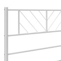 VidaXL Metalowa rama łóżka z wezgłowiem, biała, 183x213 cm