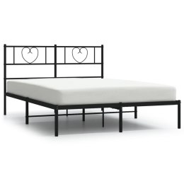 VidaXL Metalowa rama łóżka z wezgłowiem, czarna, 120x190 cm