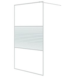 VidaXL Ścianka prysznicowa, biała, 115x195 cm, przezroczyste szkło ESG