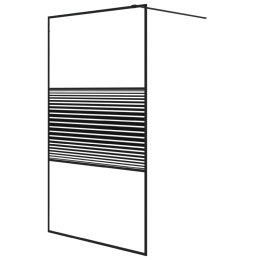 VidaXL Ścianka prysznicowa, czarna, 115x195 cm, przejrzyste szło ESG