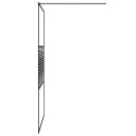 VidaXL Ścianka prysznicowa, czarna, 115x195 cm, przejrzyste szło ESG